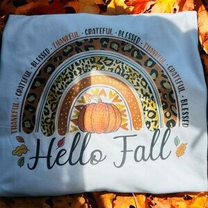 NEW Hello Fall Rainbow Shirt